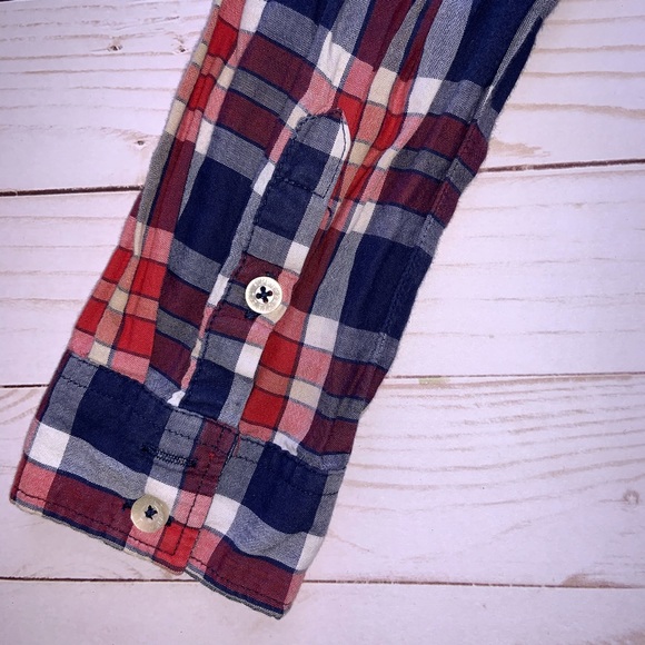 FOREVER 21 Woman's Red/Blue/White Square Button - Picture 4 of 4